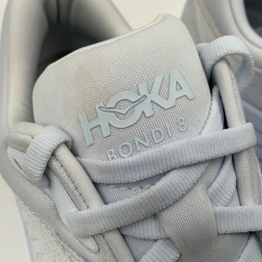 Hoka Bondi 8 Women's Running Shoes White Size 9.5D Extra Wide Sneakers